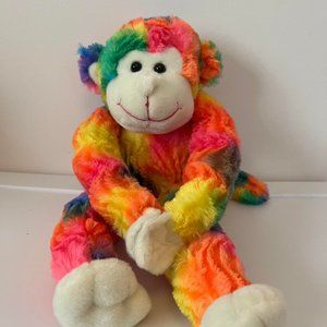 Plush Hanging Monkey - Rainbow - New